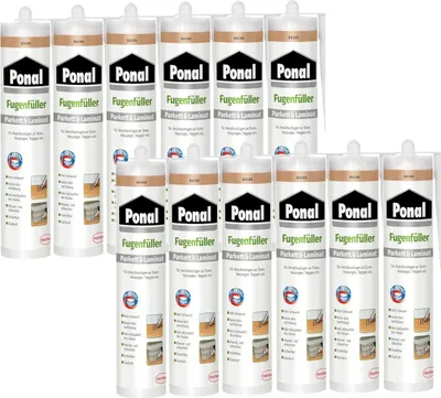 Produktbild von Ponal Fugenfüller Parkett & Laminat, Kartusche, Buche, 12x 280ml