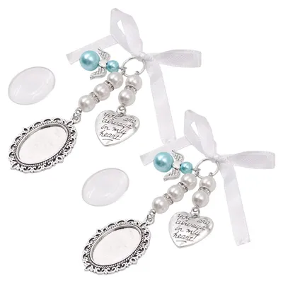 Produktbild von Fotoanhänger Set - 2 Stück - Herzförmig mit Strass für Hochzeitsfeiern - CP020825