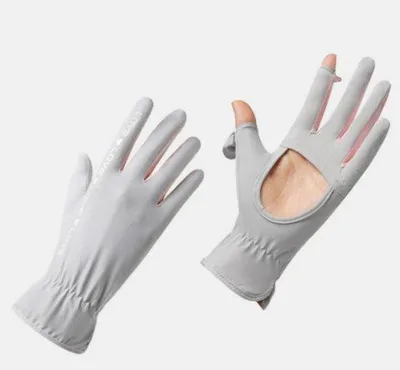 Obrázek produktu pro Letní rukavice s UV ochranou – délka 22 cm – s otvorem v dlaních – lze odhalit 4 prsty na každé ruce – příjemný chladivý pocit – UPF 50+