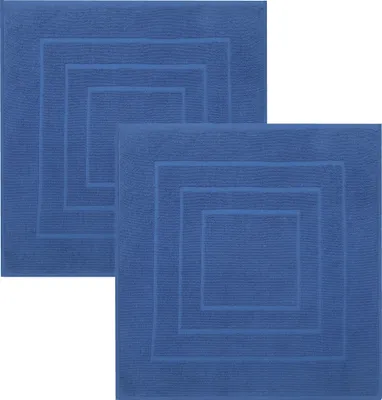 Produktbild von Betz 2 Stück Badvorleger 60x60 cm PALERMO Badematte Badteppich Duschvorleger 100% Baumwolle 680g/m²  Farbe: blau