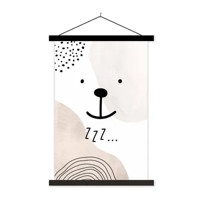 Produktbild von MuchoWow® Textilposter Sprichwörter - Schlaf - Zzz... - Zitate - Kinder - Kinder 40x60 cm mit schwarzem Rahmen - Wanddekorationen