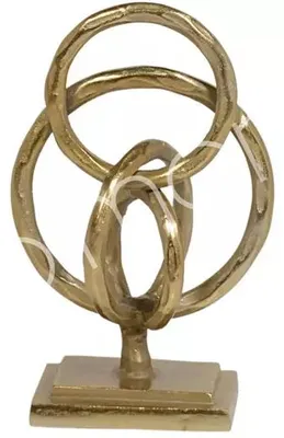 Image de Objet de décoration, aluminium brut/laiton doré, dimensions : 19 x 12 x 31 cm