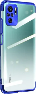 Zdjęcie produktu dla Clear Color case żelowy pokrowiec etui z metaliczną ramką Xiaomi Redmi Note 10 5G / Poco M3 Pro niebieski
