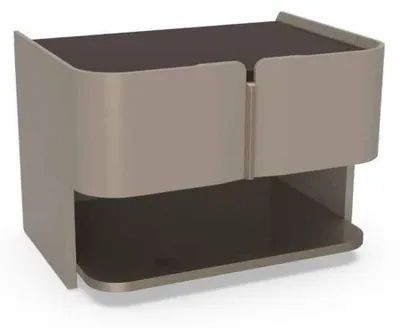Produktbild von Grau Design Nachttisch Konsole Beistelltische Schlafzimmer Holz Luxus