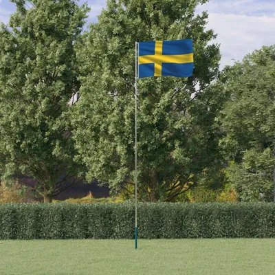 Immagine prodotto di BEI CLORIS Bandiera della Svezia con asta 5,55 m Alluminio - Bandiere New6239305 2parti