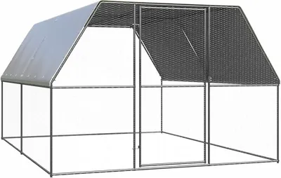 Produktbild von Outdoor Hühnerstall XXL 3x4x2 m Outdoor-Hühnerkäfig Geflügelstall Hühnerhaus Vogelkäfig Hühnergehege Kaninchenkäfig Freilaufgehege,Hühnervoliere Hühnergehege Kleintierstall Verzinkter Stahl