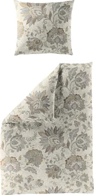 Produktbild von Bierbaum Biber Bettwäsche 135x200 Ornamente Paisley Blüte sand grau braun 4144-80