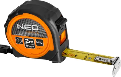Obrázek produktu pro NEO TOOLS Páskový metr Plastové pouzdro Nylonový povlak chránící stupnici před oděrem 2m
