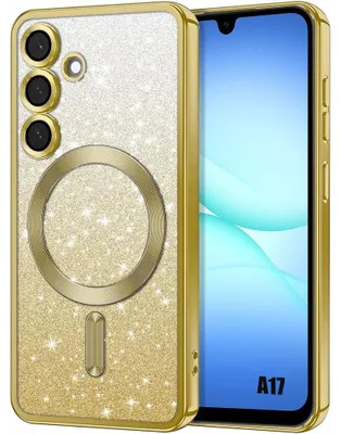 Image de Coque pour Samsung Galaxy A17 4G/5G, Protection à Paillettes avec Cercle Magnétique et Film Caméra - Doré