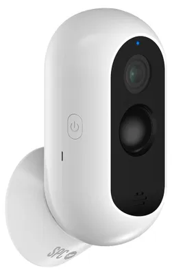 Productafbeelding van SPC MAGNES 3, IP-beveiligingscamera, geschikt voor binnen- en buitengebruik, draadloos, compatibel met Amazon Alexa en Google Assistant, te monteren aan het plafond, de muur of op een bureau, kleur: zwart, wit