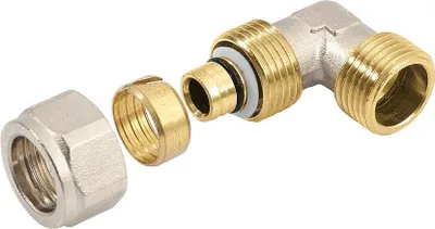 Produktbild von Alu-Kompressionsfitting Knieverbindung, 16 mm, 1/2 Zoll, für Rohrverbindungen