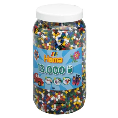 Produktbild von Hama Midi 211-66 Bügelperlen Dose Mix-66 13000 Stück 6 Vollton Farben gemischt