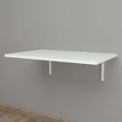 Produktbild von Wandklapptisch Klepp 72x45cm Klappbarer Esstisch Bartisch platzsparend Küchentisch zur Wandmontage Mehrzwecktisch Weiß
