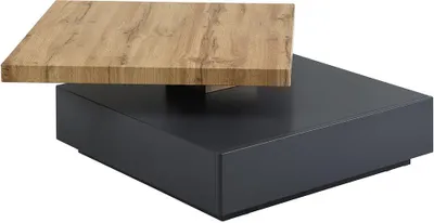 Produktbild von Couchtisch drehbar - 1 Schublade - MDF - Anthrazit & Holzfarben - KYRIA