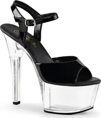 Produktbild von ASPIRE-609 Damen Sandale von Pleaser, Schwarz Transparent , EU 35, US 5