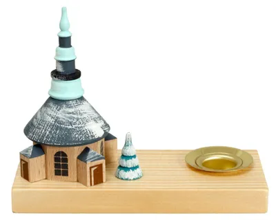 Produktbild von Kerzenhalter mit Kirche bunt BxHxT 100x80x45mm NEU