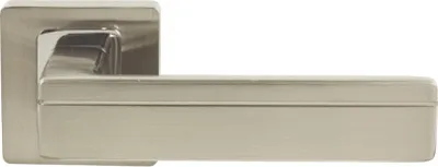 Produktbild von DOMINO Türgriff Drückergarnitur | Türklinke für Zimmertür, Bürotür, Kellertür & Innentür | Türbeschläge aus Aluminium | Bronze Türdrückergarnitur| TIK-QR M6/M9