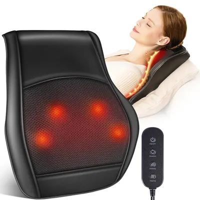 Produktbild von Nackenmassagegerät,Rückenmassagegerät,TENS Puls, 15 Stufen Intensität, 3 Wärme Modi,Timer,tragbar Massagegerät, wiederaufladbar