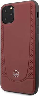 Immagine prodotto di Cover posteriore Mercedes-Benz - iPhone 11 Pro Max - Rosso - Vera pelle - Perforata