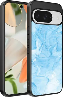 Obrázok produktu pre Vhodné pre Google Pixel 9 Puzdro na telefón s mramorovou potlačou - Zadný kryt z TPU s mramorovým dizajnom - Svetlomodré - Smartphonica