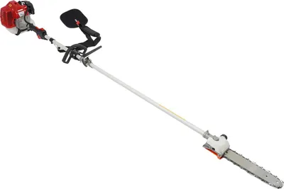 Produktbild von Benzin Teleskop-Kettensäge - Hochentaster - 42,7 ccm 2-Takt Motor - 28 cm Schwert - Ast- und Baumschneider mit großer Reichweite - Rot