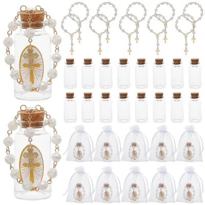 Productafbeelding van Set van 48 Heilige Waterflesjes voor Doop, Inclusief Geschenkzakjes