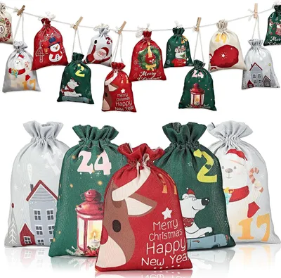 Productafbeelding van Kerst - Herbruikbare doe-het-zelf adventskalenderset - Thuisfeestdecoratie - Cadeau