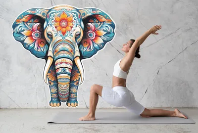 floraler Elefant im Aquarellstil – Decords Wandtattoo, Produktansicht 1