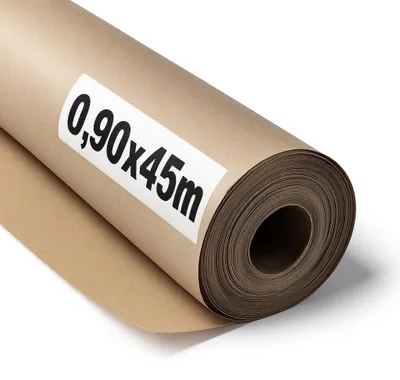 Obrázek produktu pro Hnědé kraftpapír, 70 g/m², role o rozměrech 0,90 × 45 m, vyrobený z recyklovaných materiálů a odolný proti roztržení