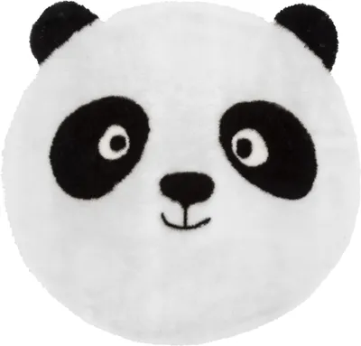 Produktbild von Kinderteppich panda "andy" schwarz &amp weiß d100cm  - Atmosphera créateur d'intérieur