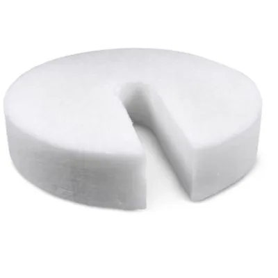 A white, U-shaped filter disc made of foam material, shown on a white background.