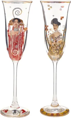 Produktbild von 2er Set Gustav Klimt Sektgläser Die Medizin + Adele Bloch-Bauer Goebel