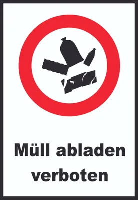 Produktbild von Müll abladen verboten Symbol Schild A4 (210x297mm)