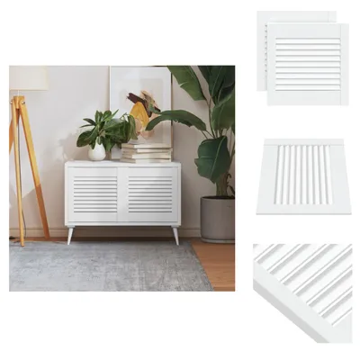 Produktbild von vidaXL Schranktüren Lamellen-Design 2 Stk Weiß 39,5x39,4 cm Massivholz - Schranktüren