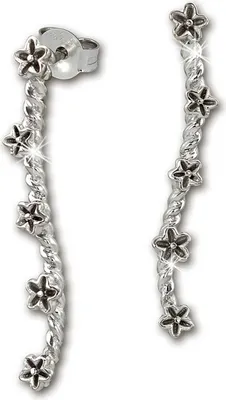 Produktbild von SilberDream Ohrstecker für Damen 925 Echt Silber Blumenranke Ohrringe SDO453J