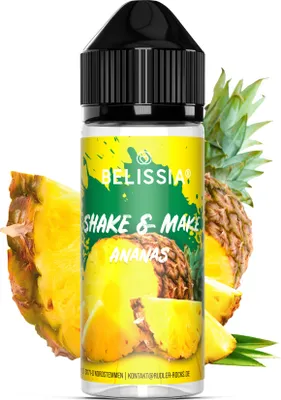 Produktbild von Belissia Shake and Make Ananas - 10ml hochdosiertes Lebensmittelaroma + 120ml Schüttelflasche - Für Backen, Speisen, Getränke, Shakes, DIY & Raumduft