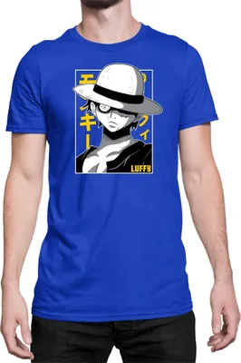 Produktbild von Herren T-Shirt Japan Anime Manga One Manga Piece Anime Luffy 01 Strawhat, Man S / Blau