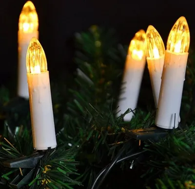 Produktbild von Nipach GmbH 20er LED Lichterkette Baumbeleuchtung Christbaumkerzen warmweiß Weihnachtsbaumkerzen Weihnachtsbaumlichter Weihnachtsbaumbeleuchtung Weihnachtsdeko grünes Kabel Xmas