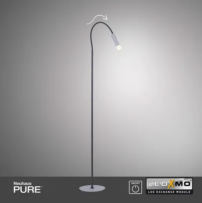 Produktbild von Paul Neuhaus LED Stehleuchte PURE GEMIN aluminium gebürstet Schnurschalter schwenkbar aluminium Wohnzimmer, Schlafzimmer, Kinderzimmer, Büro 238-95