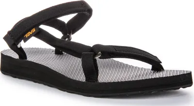 Produktbild von Teva Org Uni Slim Damen Leinwand Sandalen mit pared back Design und schnell trocknenden Gurten in Schwarz – 8 UK - 41 EU - 10 US / Black