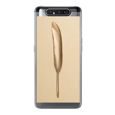 Produktbild von MuchoWow® Handyhülle Schutzhülle Hülle für Samsung Galaxy A80 Gold bemalte Feder auf einem goldenen Hintergrund Silikon Softcase Handy Hülle - Schutzdeckel