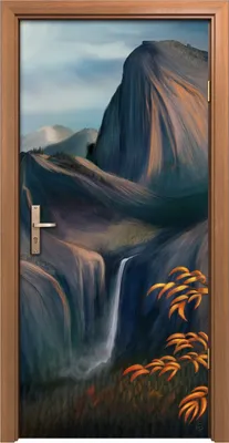 Produktbild von Türposter 90x200 cm Türaufkleber Türtapete Türfolie Klebefolie Landschaft Berge Herbst Nebel Himmel