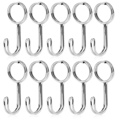 Image de 10 crochets en spirale, sangles de tension, crochets d'expansion, en acier inoxydable, 7,6 cm