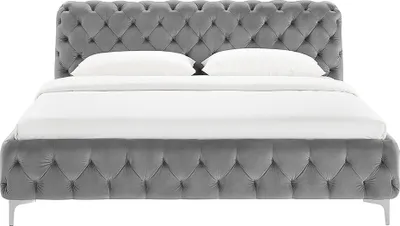 Produktbild von riess-ambiente Design Bett MODERN BAROCK 160x200cm grau Samt Chesterfield Doppelbett