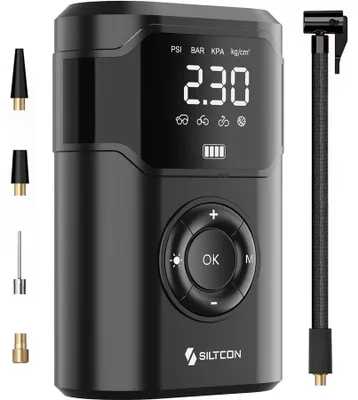 Produktbild von Siltcon® elektrische Luftpumpe – 10,5 bar, 30 l/min, 8000 mAh Powerbank, SOS-Licht