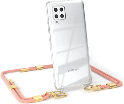 Produktbild von EAZY CASE Handykette für Samsung Galaxy A42 5G, Transparente Silikonhülle mit Band, Clear Case, abnehmbar in  Rosa