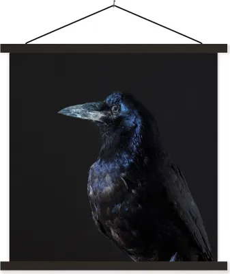 Produktbild von MuchoWow® Textilposter Vogel - Tiere - Schwarz 90x90 cm mit schwarzem Rahmen - Magnetisches