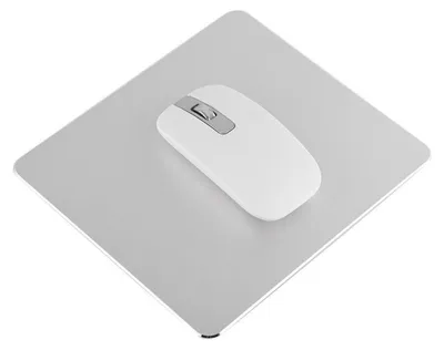 Image de Tapis de souris gaming en aluminium, antidérapant, argenté, 18 x 16 cm