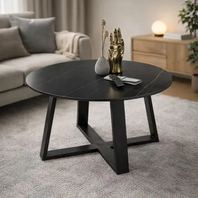 Produktbild von Couchtisch >Tanea< in schwarz, Keramik, Metall - 45x80cm (HxD)
