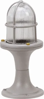 Produktbild von Sockelleuchte Messing Glas 25 cm IP64 Grau E27 rund Maritim Wegeleuchte Außenlampe